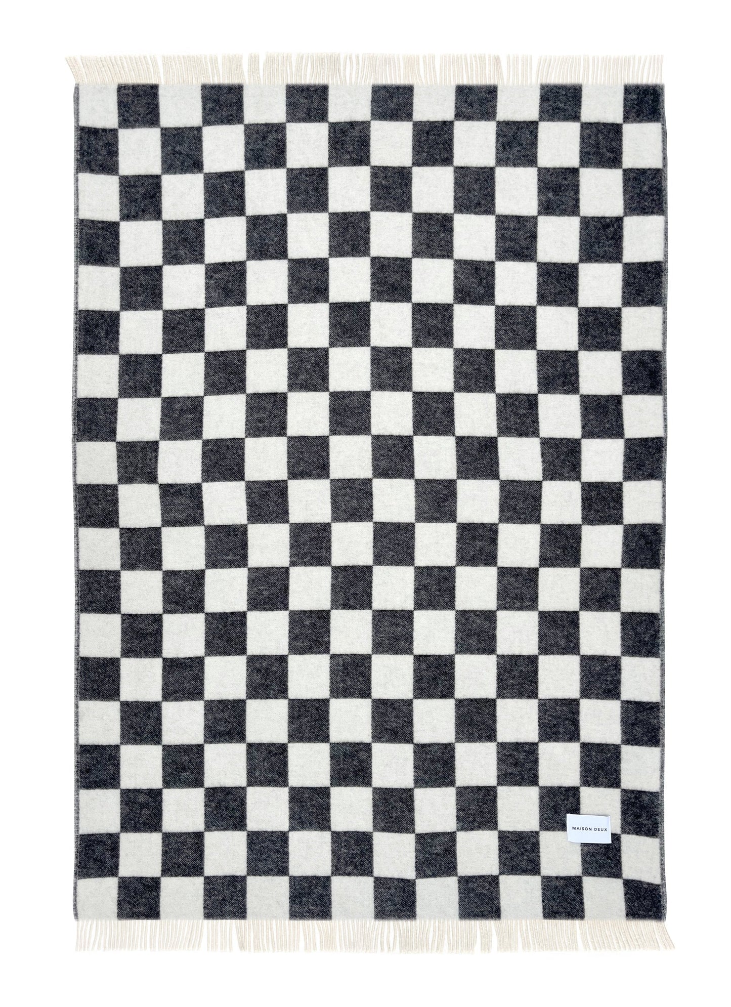 Checkerboard Ullpledd Black White, en del av kategorien Pledd - At Home Interiør